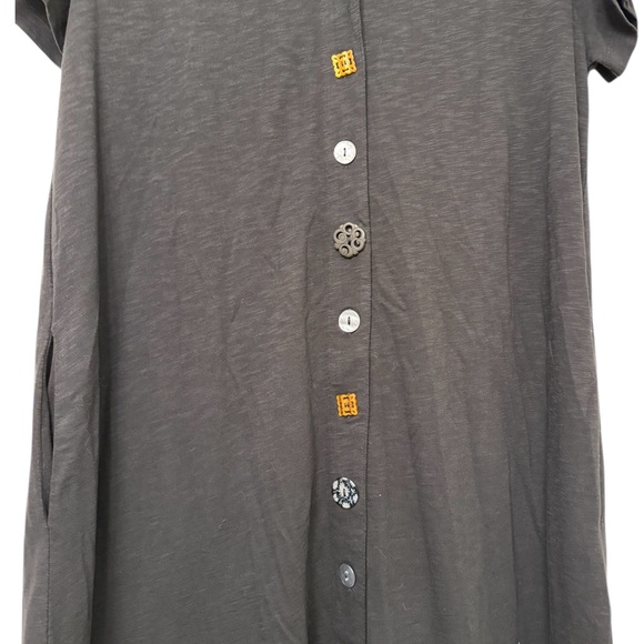 Soft Surroundings Danielle Black Button-Front Shirt Dress - Picture 4 of 5